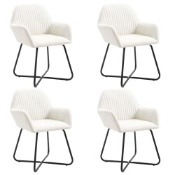 vidaXL Esszimmerstühle 4 Stk. Creme Stoff