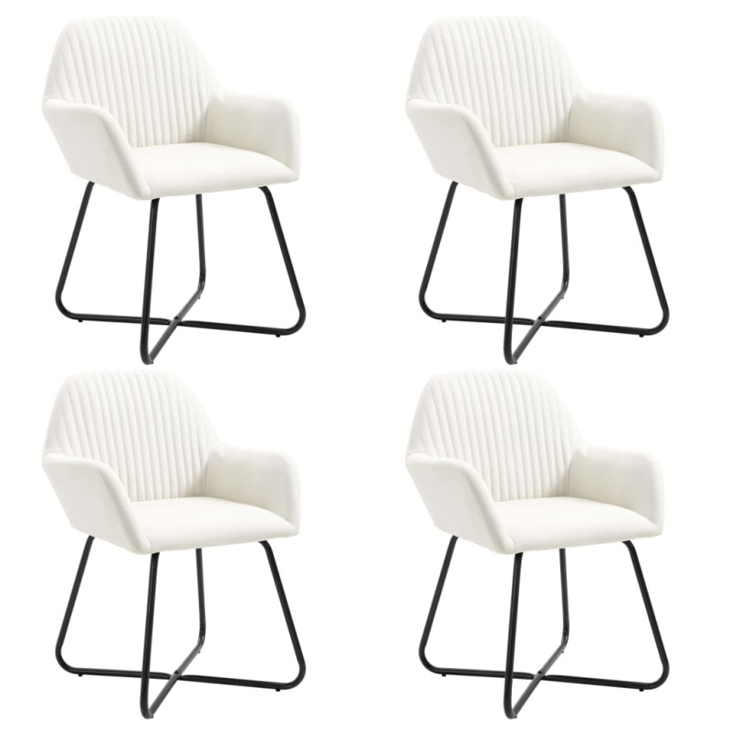 vidaXL Esszimmerstühle 4 Stk. Creme Stoff vidaXL Esszimmerstühle 4 Stk. Creme Stoff
