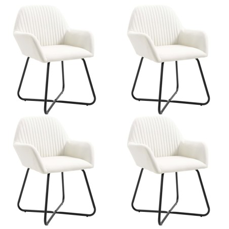 vidaXL Esszimmerstühle 4 Stk. Creme Stoff