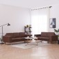 vidaXL 2-tlg. Sofagarnitur Stoff Braun vidaXL 2-tlg. Sofagarnitur Stoff Braun