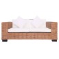 vidaXL 3-tlg. Sofagarnitur mit Auflagen Natur Rattan vidaXL 3-tlg. Sofagarnitur mit Auflagen Natur Rattan