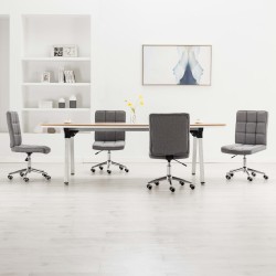 vidaXL Esszimmerstühle 4 Stk. Hellgrau Stoff