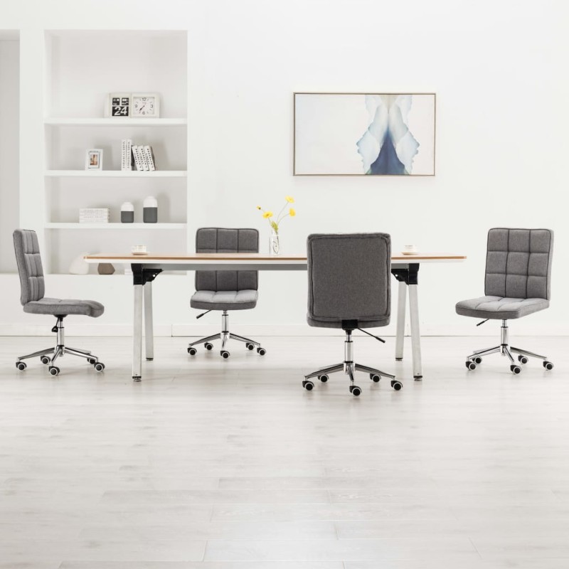 vidaXL Esszimmerstühle 4 Stk. Hellgrau Stoff vidaXL Esszimmerstühle 4 Stk. Hellgrau Stoff