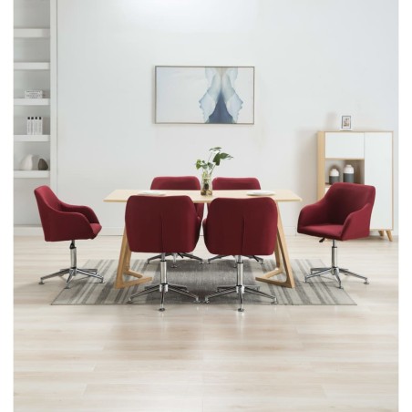 vidaXL Esszimmerstühle Drehbar 6 Stk. Weinrot Stoff