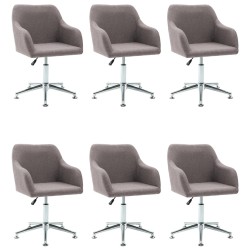 vidaXL Esszimmerstühle Drehbar 6 Stk. Taupe Stoff