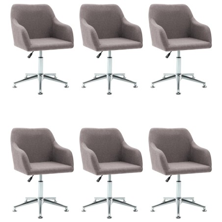 vidaXL Esszimmerstühle Drehbar 6 Stk. Taupe Stoff