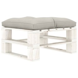 vidaXL Outdoor-Ottomane Paletten mit Kissen in Taupe Holz