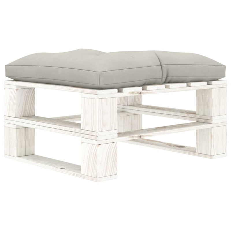 vidaXL Outdoor-Ottomane Paletten mit Kissen in Taupe Holz vidaXL Outdoor-Ottomane Paletten mit Kissen in Taupe Holz