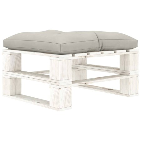 vidaXL Outdoor-Ottomane Paletten mit Kissen in Taupe Holz