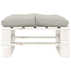 vidaXL Outdoor-Ottomane Paletten mit Kissen in Taupe Holz