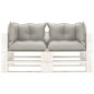 vidaXL Garten-Palettensofa 2-Sitzer mit Kissen in Taupe Holz vidaXL Garten-Palettensofa 2-Sitzer mit Kissen in Taupe Holz