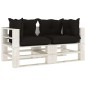 vidaXL Garten-Palettensofa 2-Sitzer mit schwarzen Kissen Holz vidaXL Garten-Palettensofa 2-Sitzer mit schwarzen Kissen Holz