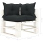 vidaXL Garten-Palettensofa 4-Sitzer mit Kissen in Anthrazit Holz vidaXL Garten-Palettensofa 4-Sitzer mit Kissen in Anthrazit Holz