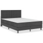 vidaXL Boxspringbett Dunkelgrau Stoff 140x200 cm vidaXL Boxspringbett Dunkelgrau Stoff 140x200 cm