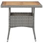 vidaXL 5-tlg. Garten-Essgruppe Grau Poly Rattan und Akazienholz vidaXL 5-tlg. Garten-Essgruppe Grau Poly Rattan und Akazienholz