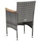 vidaXL 5-tlg. Garten-Essgruppe Grau Poly Rattan und Akazienholz vidaXL 5-tlg. Garten-Essgruppe Grau Poly Rattan und Akazienholz