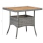 vidaXL 5-tlg. Garten-Essgruppe Grau Poly Rattan und Akazienholz vidaXL 5-tlg. Garten-Essgruppe Grau Poly Rattan und Akazienholz