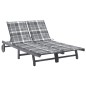 vidaXL 2-Personen-Sonnenliege mit Auflage Grau Akazie Massivholz vidaXL 2-Personen-Sonnenliege mit Auflage Grau Akazie Massivholz