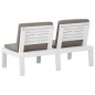vidaXL 3-tlg. Garten-Lounge-Set mit Kissen Kunststoff Weiß vidaXL 3-tlg. Garten-Lounge-Set mit Kissen Kunststoff Weiß
