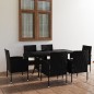 vidaXL 7-tlg. Garten-Essgruppe Poly Rattan Schwarz vidaXL 7-tlg. Garten-Essgruppe Poly Rattan Schwarz