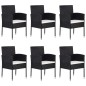 vidaXL 7-tlg. Garten-Essgruppe Poly Rattan Schwarz vidaXL 7-tlg. Garten-Essgruppe Poly Rattan Schwarz