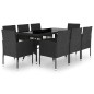 vidaXL 9-tlg. Garten-Essgruppe Poly Rattan Schwarz vidaXL 9-tlg. Garten-Essgruppe Poly Rattan Schwarz