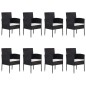 vidaXL 9-tlg. Garten-Essgruppe Poly Rattan Schwarz vidaXL 9-tlg. Garten-Essgruppe Poly Rattan Schwarz