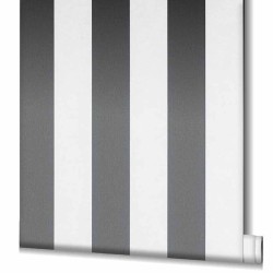 Topchic Tapete Stripes Dunkelgrau und Weiß