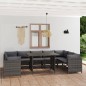 vidaXL 10-tlg. Garten-Lounge-Set mit Kissen Poly Rattan Grau vidaXL 10-tlg. Garten-Lounge-Set mit Kissen Poly Rattan Grau