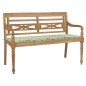 vidaXL Batavia-Gartenbank mit Blattmuster-Auflage 150 cm Teak Massiv vidaXL Batavia-Gartenbank mit Blattmuster-Auflage 150 cm Teak Massiv