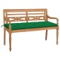 vidaXL Batavia-Gartenbank mit Grüner Auflage 150 cm Massivholz Teak vidaXL Batavia-Gartenbank mit Grüner Auflage 150 cm Massivholz Teak