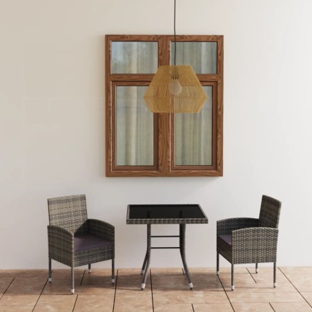 vidaXL 3-tlg. Garten-Essgruppe Poly Rattan Anthrazit