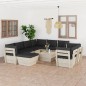 vidaXL 10-tlg. Garten-Sofagarnitur aus Paletten mit Kissen Fichtenholz vidaXL 10-tlg. Garten-Sofagarnitur aus Paletten mit Kissen Fichtenholz