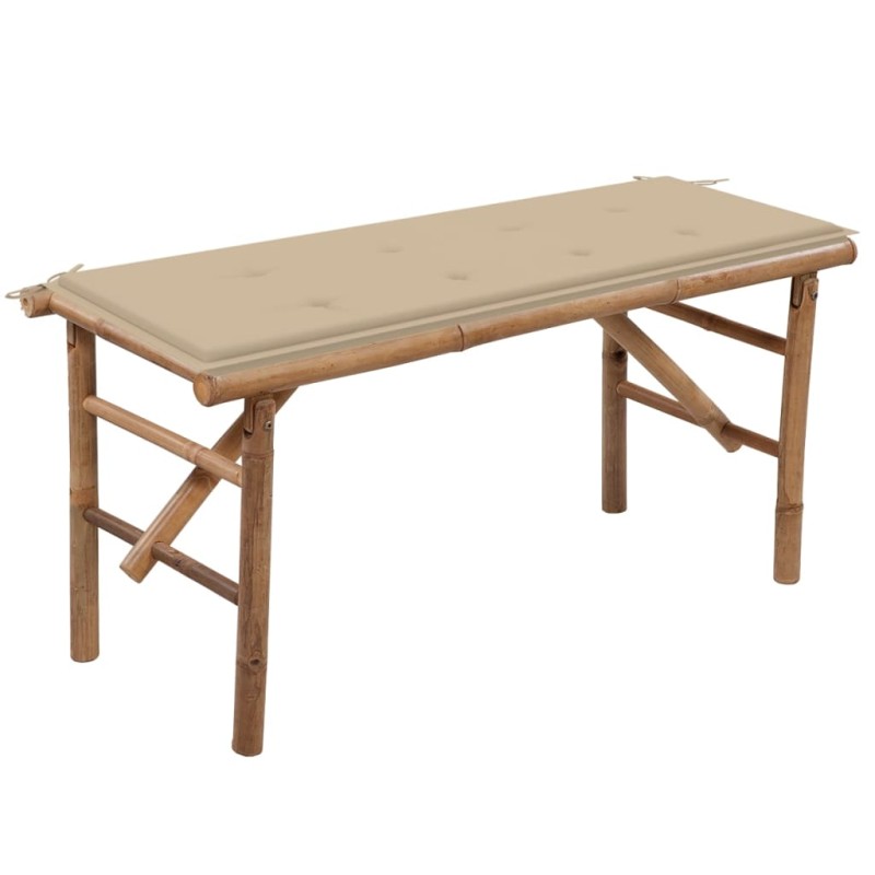 vidaXL Klappbare Gartenbank mit Auflage 118 cm Bambus vidaXL Klappbare Gartenbank mit Auflage 118 cm Bambus