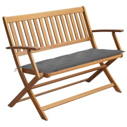 vidaXL Gartenbank mit Auflage 120 cm Massivholz Akazie