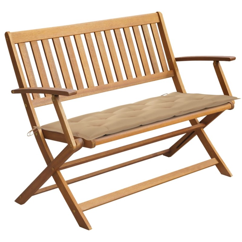 vidaXL Gartenbank mit Auflage 120 cm Massivholz Akazie vidaXL Gartenbank mit Auflage 120 cm Massivholz Akazie