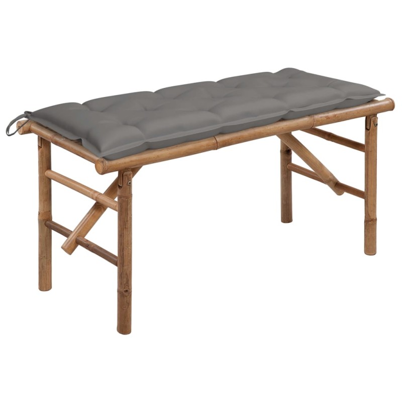 vidaXL Klappbare Gartenbank mit Auflage 118 cm Bambus vidaXL Klappbare Gartenbank mit Auflage 118 cm Bambus