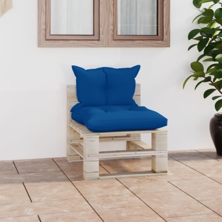 vidaXL Garten-Paletten-Mittelsofa mit Kissen Kiefernholz