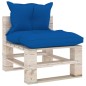 vidaXL Garten-Paletten-Mittelsofa mit Kissen Kiefernholz vidaXL Garten-Paletten-Mittelsofa mit Kissen Kiefernholz