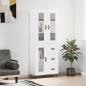 vidaXL Highboard Hochglanz-Weiß 69,5x34x180 cm Holzwerkstoff vidaXL Highboard Hochglanz-Weiß 69,5x34x180 cm Holzwerkstoff