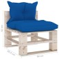 vidaXL Garten-Paletten-Mittelsofa mit Kissen Kiefernholz vidaXL Garten-Paletten-Mittelsofa mit Kissen Kiefernholz