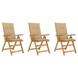 vidaXL Klappbare Gartenstühle 3 Stk. mit Auflagen Massivholz Akazie