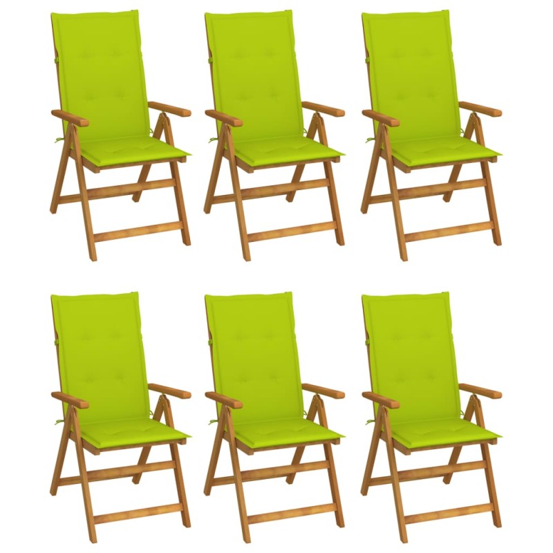 vidaXL Klappbare Gartenstühle 6 Stk. mit Auflagen Massivholz Akazie vidaXL Klappbare Gartenstühle 6 Stk. mit Auflagen Massivholz Akazie