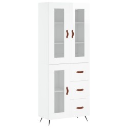 vidaXL Highboard Hochglanz-Weiß 69,5x34x180 cm Holzwerkstoff