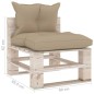 vidaXL Garten-Mittelsofa aus Paletten mit Kissen Kiefernholz vidaXL Garten-Mittelsofa aus Paletten mit Kissen Kiefernholz