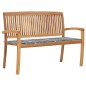 vidaXL Stapelbare Gartenbank mit Auflage 128,5 cm Massivholz Teak vidaXL Stapelbare Gartenbank mit Auflage 128,5 cm Massivholz Teak