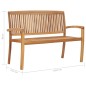 vidaXL Stapelbare Gartenbank mit Auflage 128,5 cm Massivholz Teak vidaXL Stapelbare Gartenbank mit Auflage 128,5 cm Massivholz Teak