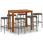 vidaXL 7-tlg. Gartenbar-Set mit Kissen Grau vidaXL 7-tlg. Gartenbar-Set mit Kissen Grau