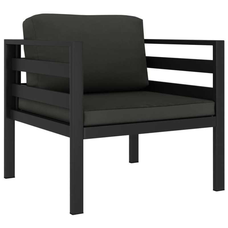 Einzelsofa mit Kissen Aluminium Anthrazit Einzelsofa mit Kissen Aluminium Anthrazit