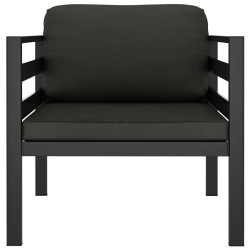 Einzelsofa mit Kissen Aluminium Anthrazit